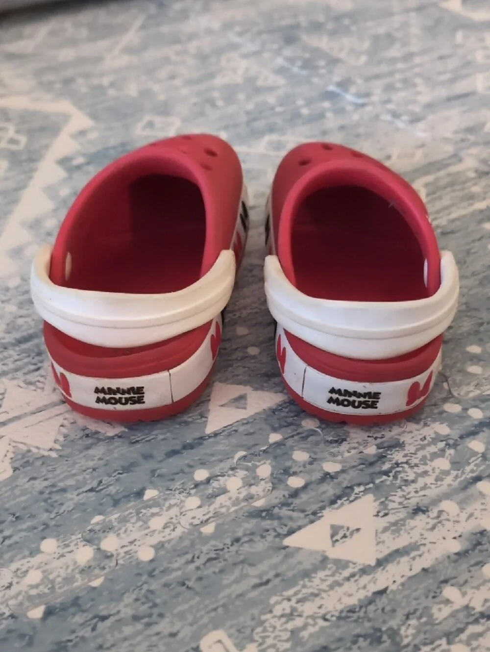 Kids Red Crocs Sandals with White Heel Strap